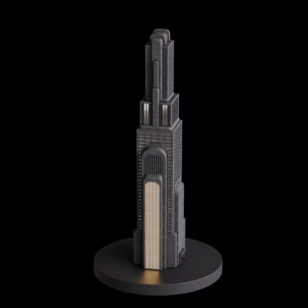 Art Deco City 3D Model – Medium to Low-Poly Cityscape, Blender & FBX - View 81