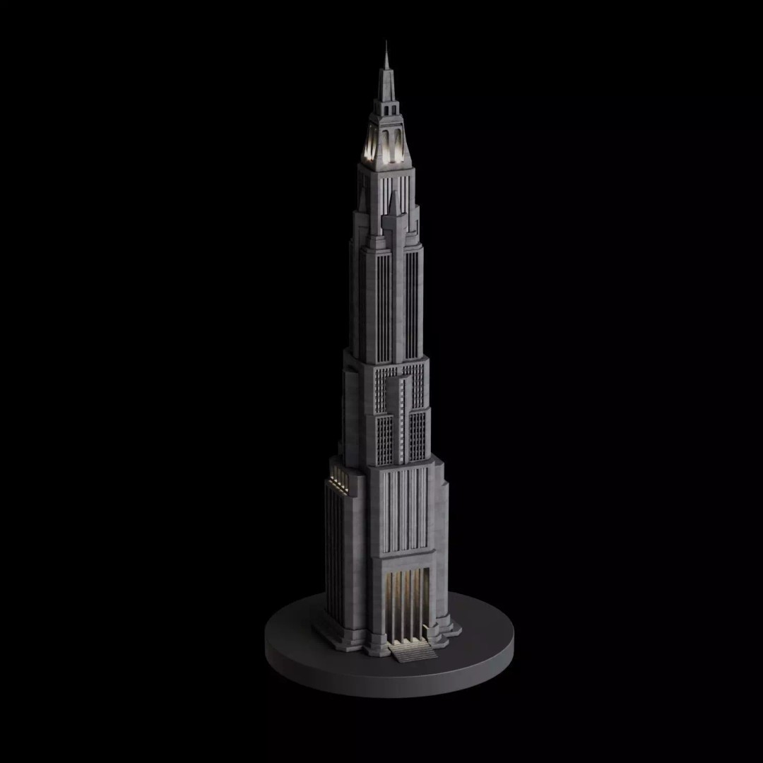 Art Deco City 3D Model – Medium to Low-Poly Cityscape, Blender & FBX - View 86
