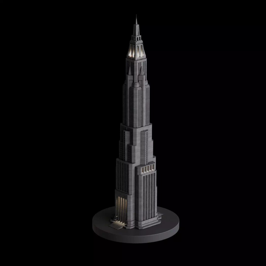Art Deco City 3D Model – Medium to Low-Poly Cityscape, Blender & FBX - View 88