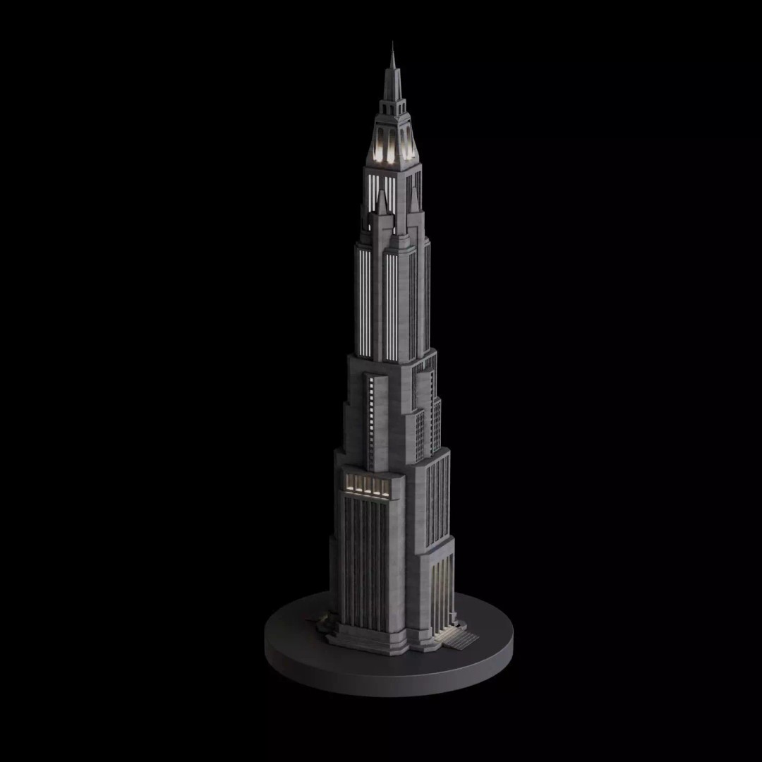 Art Deco City 3D Model – Medium to Low-Poly Cityscape, Blender & FBX - View 90