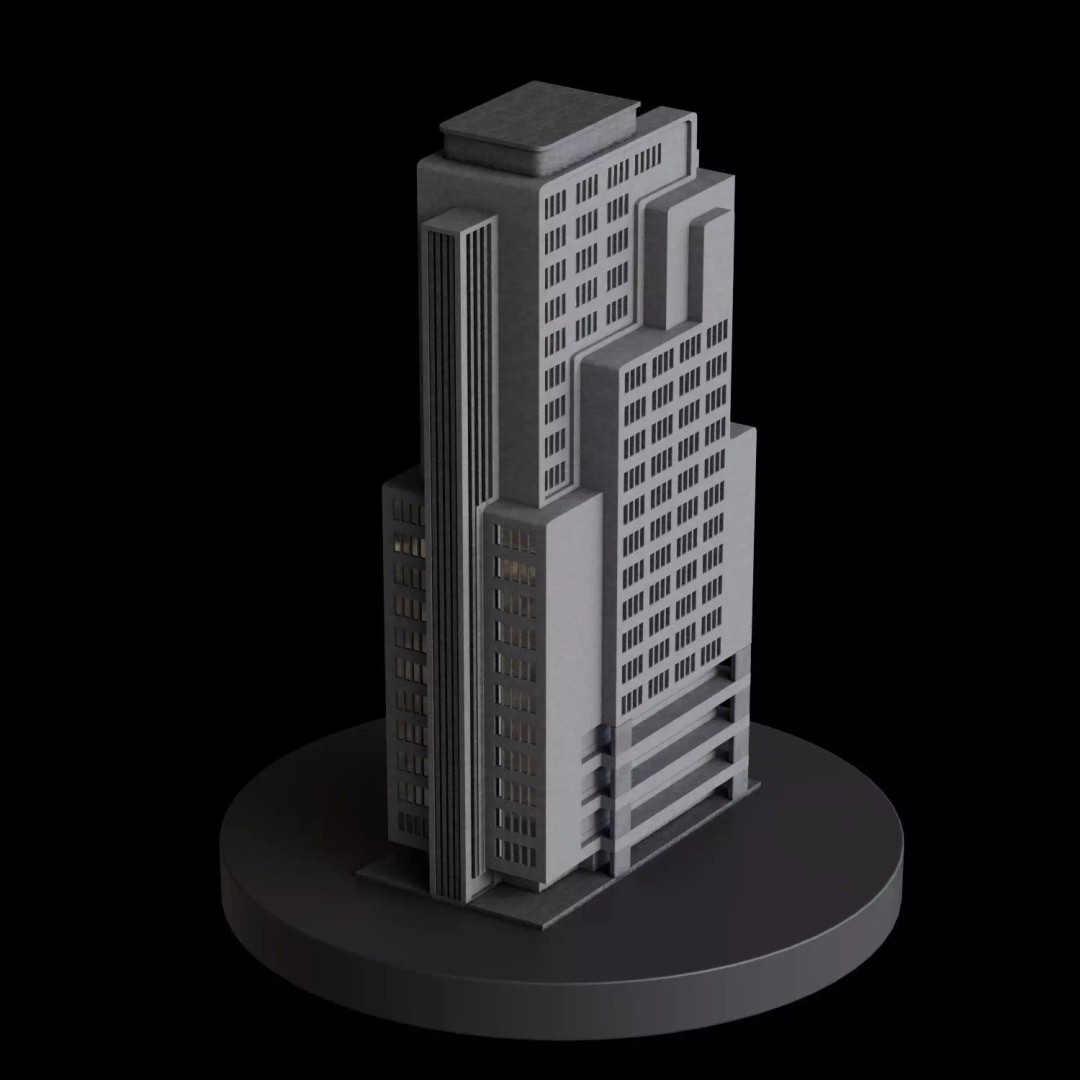 Art Deco City 3D Model – Medium to Low-Poly Cityscape, Blender & FBX - View 91