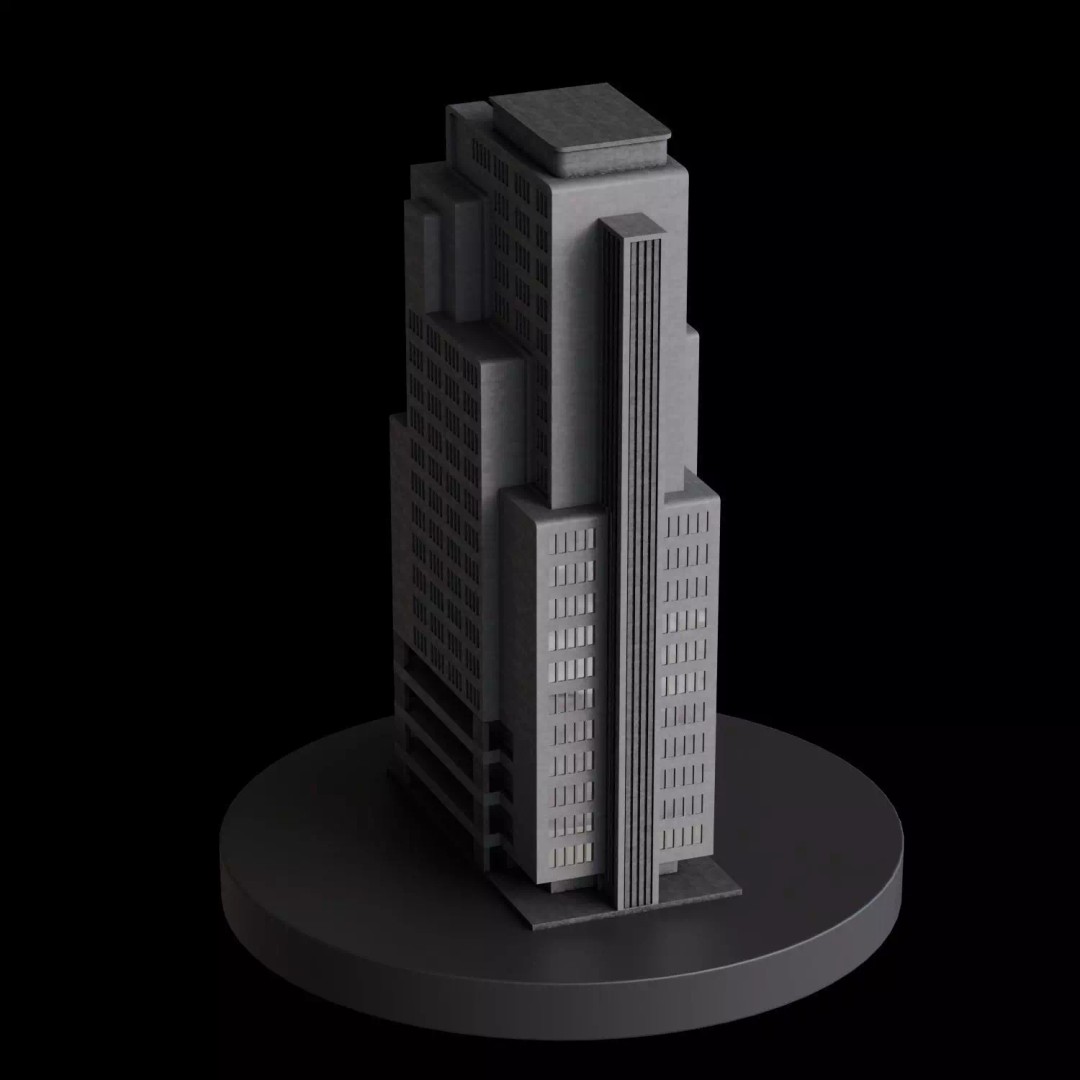 Art Deco City 3D Model – Medium to Low-Poly Cityscape, Blender & FBX - View 92