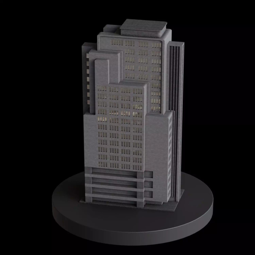 Art Deco City 3D Model – Medium to Low-Poly Cityscape, Blender & FBX - View 93