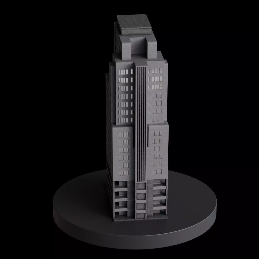 Art Deco City 3D Model – Medium to Low-Poly Cityscape, Blender & FBX - View 95