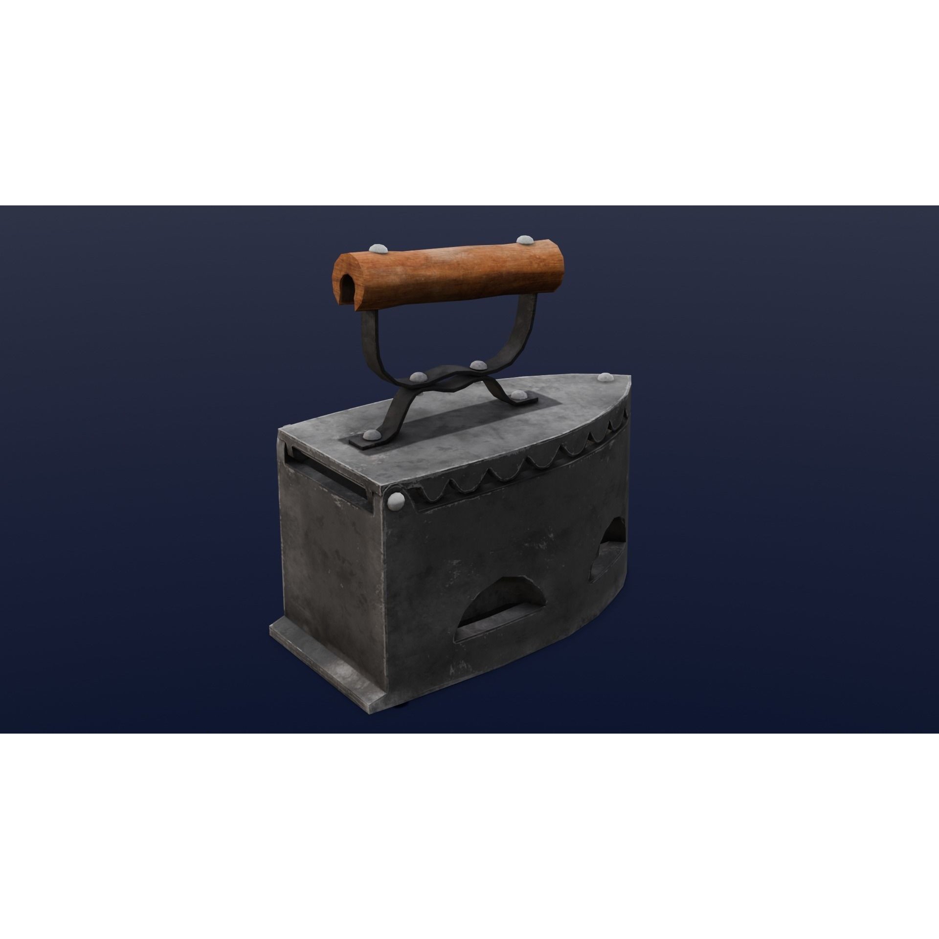 Iron Box - Low-Poly Game-Ready 3D Model - View 3