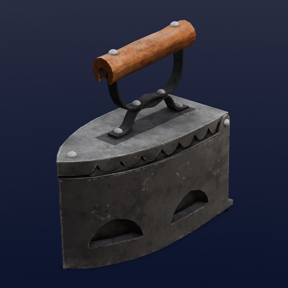 Iron Box - Low-Poly Game-Ready 3D Model - View 9