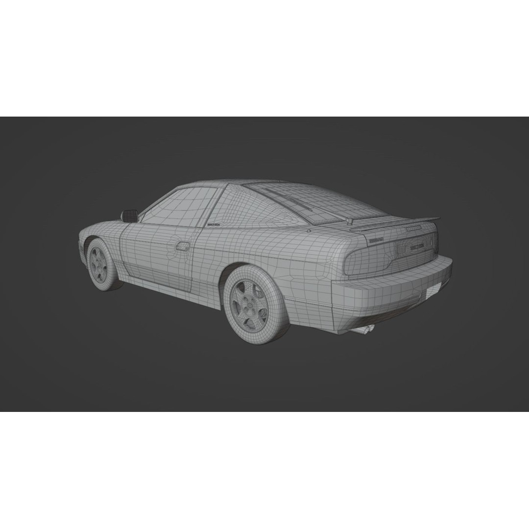 Nissan 180sx 3D Model – Low Poly Sport Car, FBX, Game Ready