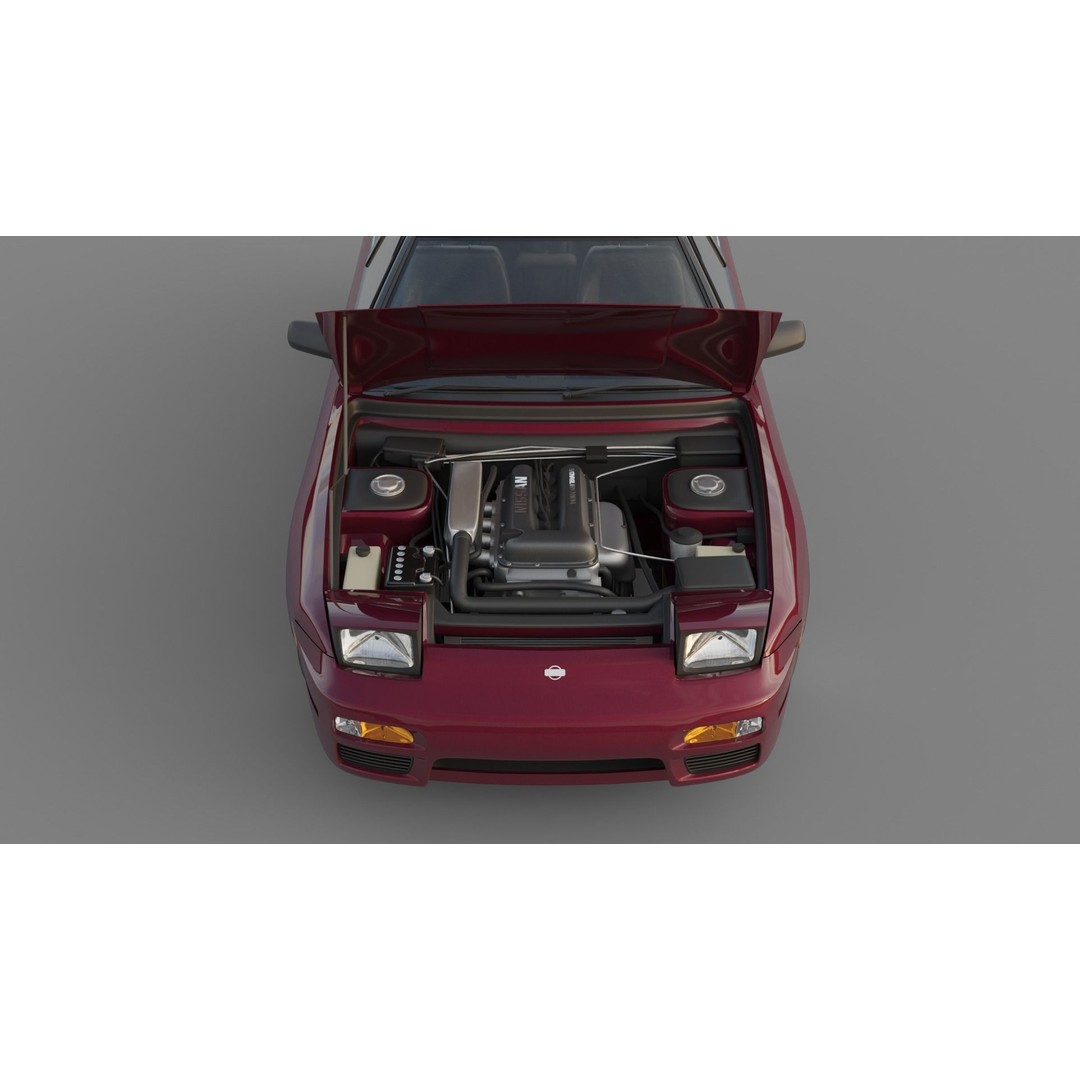Nissan 180sx 3D Model – Low Poly Sport Car, FBX, Game Ready - View 9