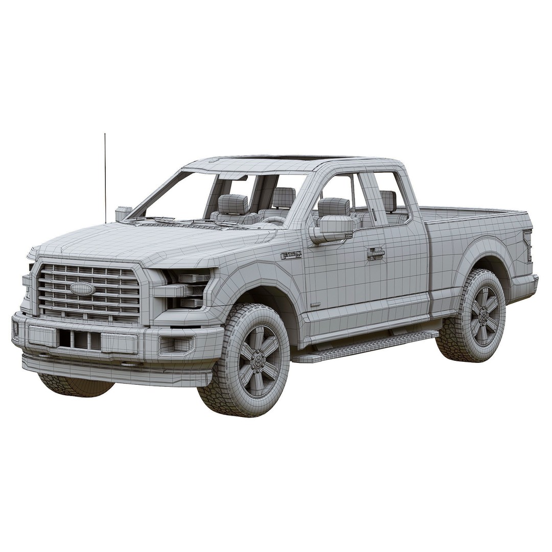 Ford F150 3D Model – High Poly Game Ready Truck, FBX, OBJ - View 11