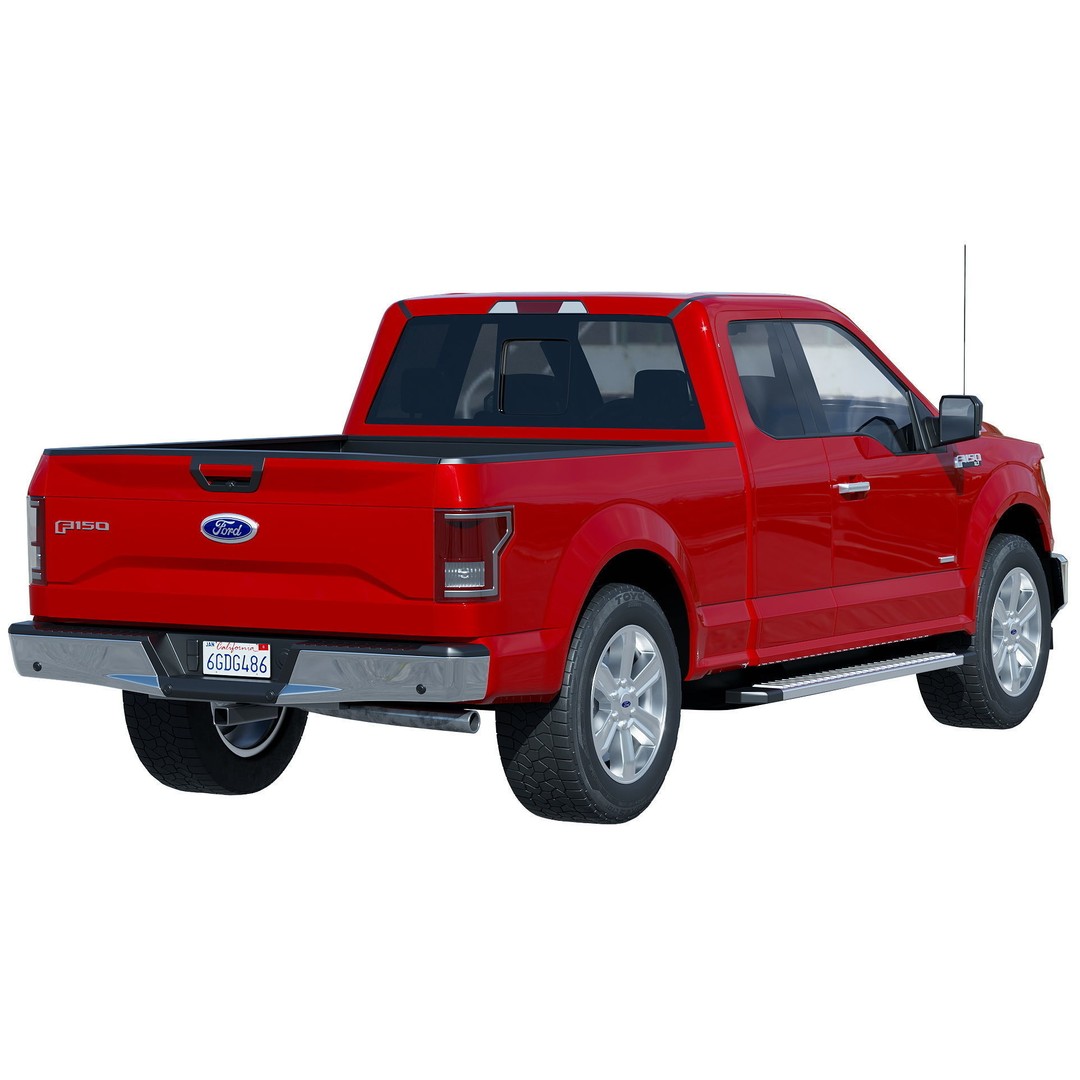 Ford F150 3D Model – High Poly Game Ready Truck, FBX, OBJ - View 3