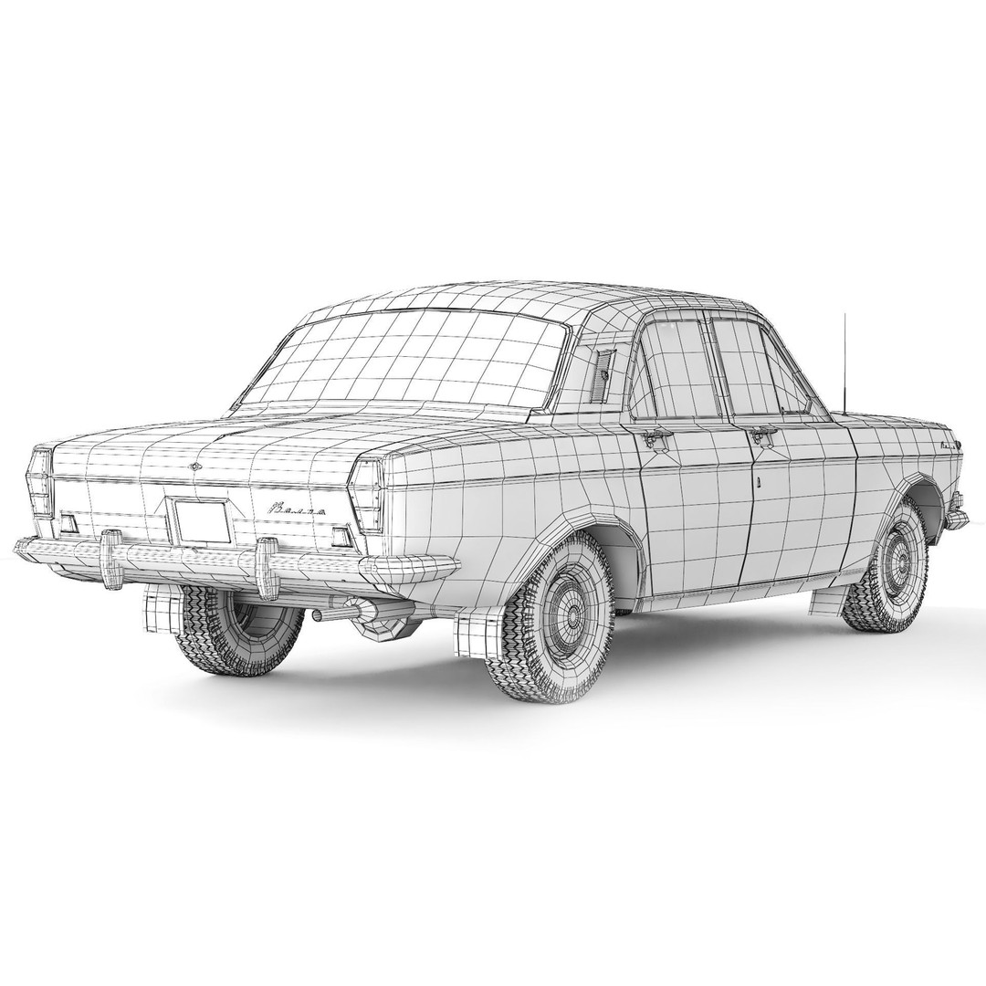 GAZ-24 Volga 3D Model – Classic Soviet Sedan, FBX, PBR