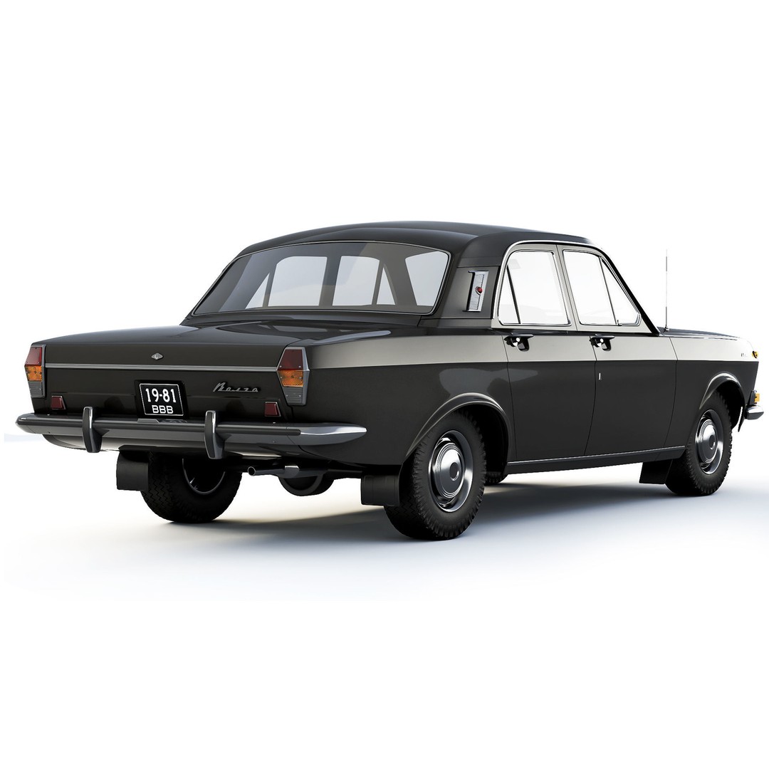 GAZ-24 Volga 3D Model – Classic Soviet Sedan, FBX, PBR - View 3