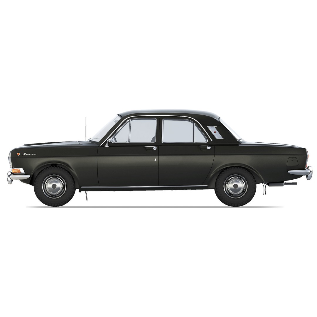 GAZ-24 Volga 3D Model – Classic Soviet Sedan, FBX, PBR - View 4