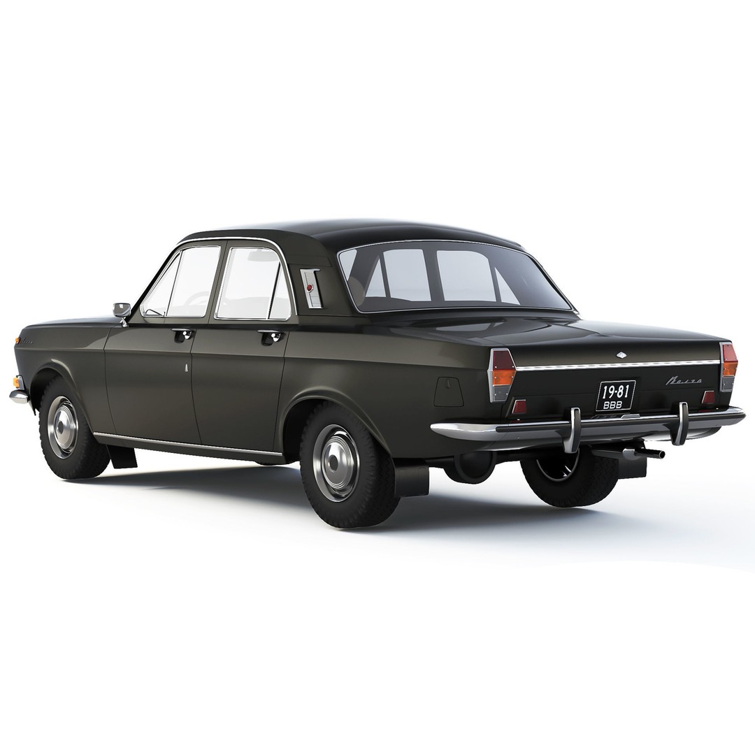 GAZ-24 Volga 3D Model – Classic Soviet Sedan, FBX, PBR - View 5