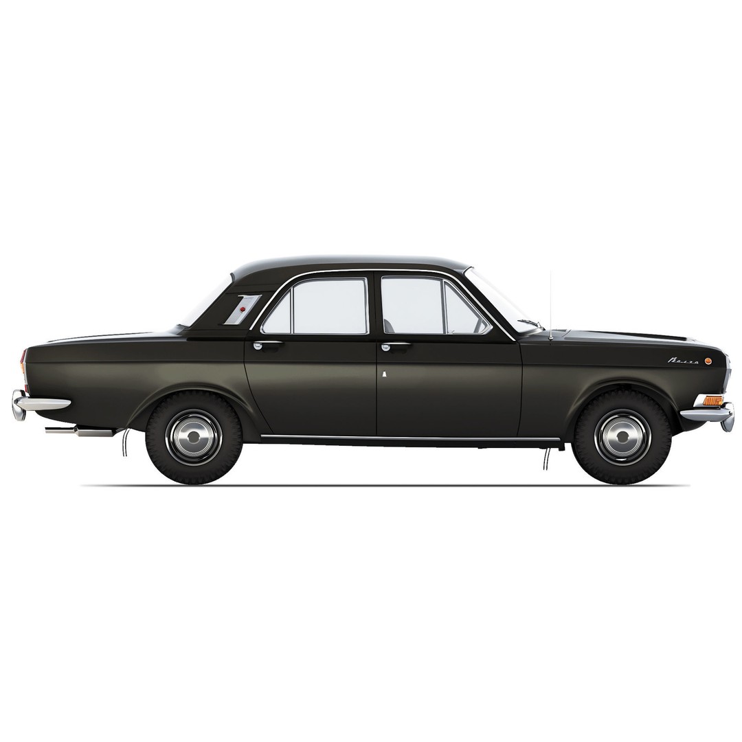 GAZ-24 Volga 3D Model – Classic Soviet Sedan, FBX, PBR - View 7