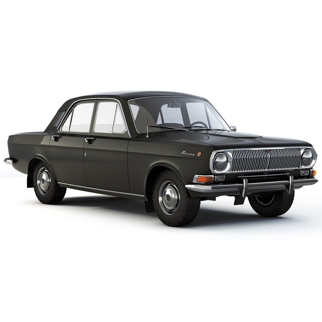 GAZ-24 Volga 3D Model – Classic Soviet Sedan, FBX, PBR - View 8