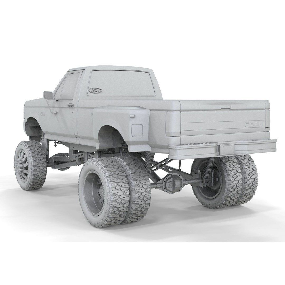 1995 F150 Lifted Truck 3D Model – PBR Textures, FBX, Blender