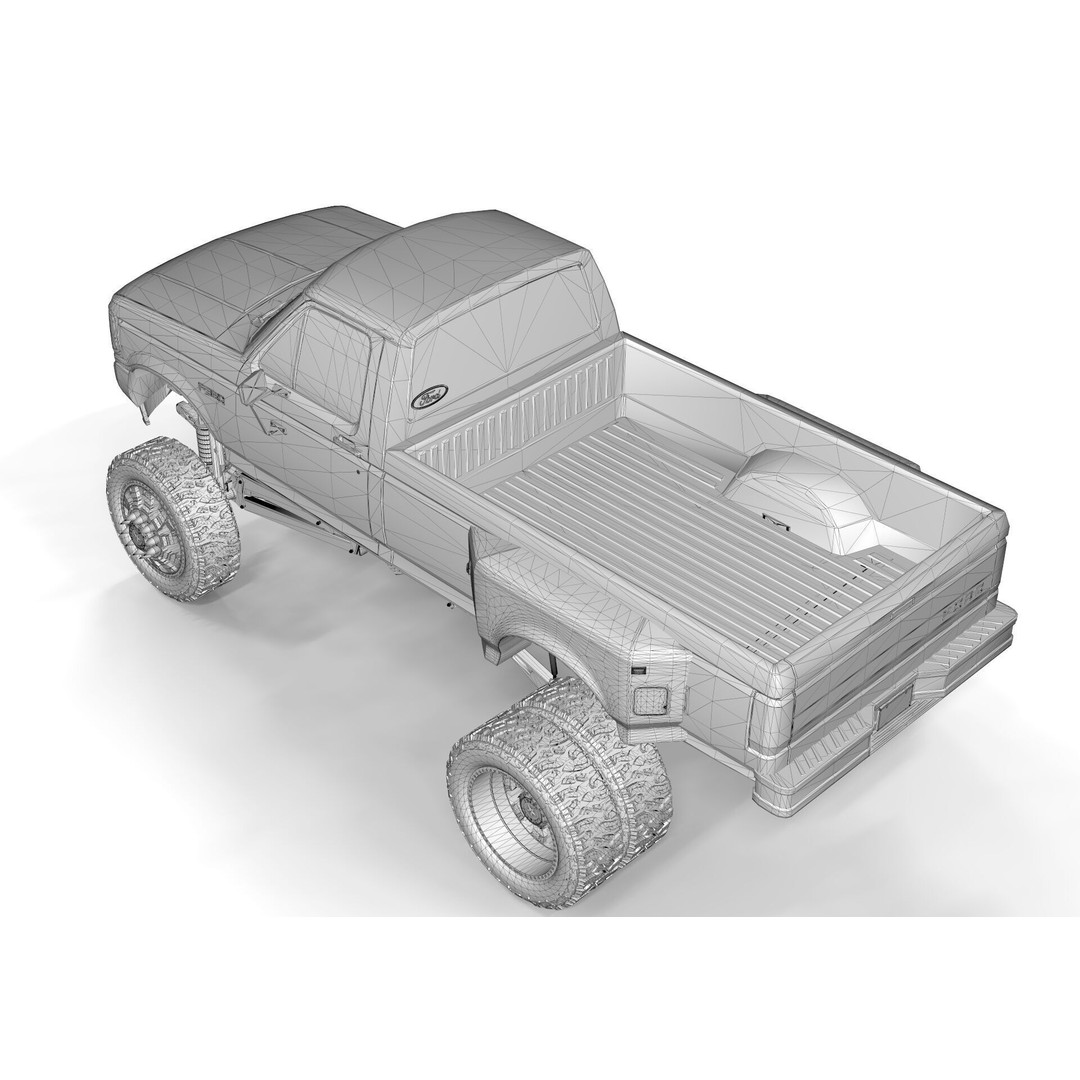 1995 F150 Lifted Truck 3D Model – PBR Textures, FBX, Blender - View 12