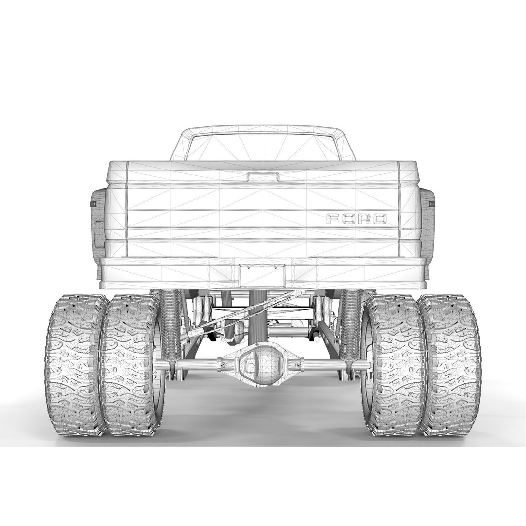 1995 F150 Lifted Truck 3D Model – PBR Textures, FBX, Blender - View 13