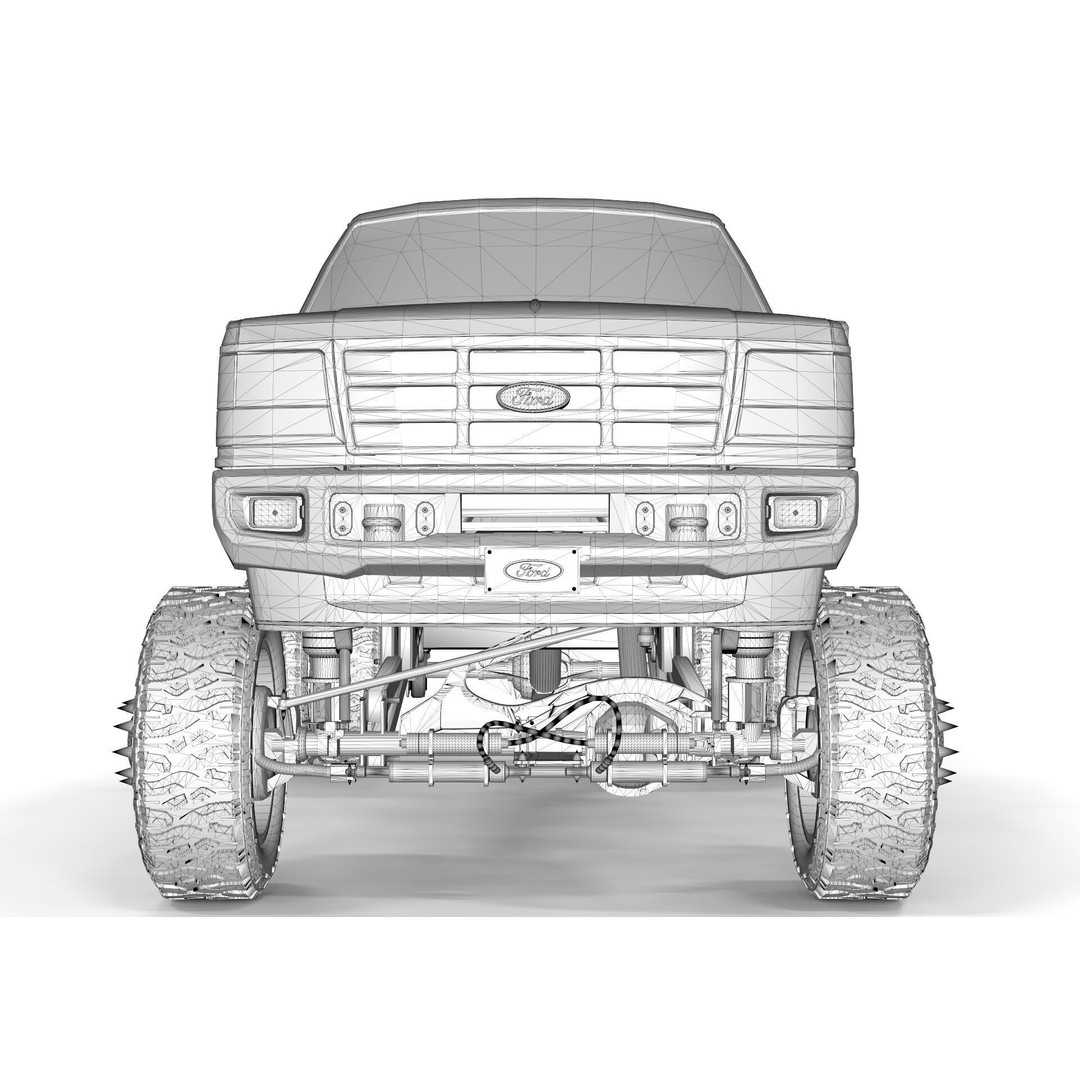 1995 F150 Lifted Truck 3D Model – PBR Textures, FBX, Blender - View 14