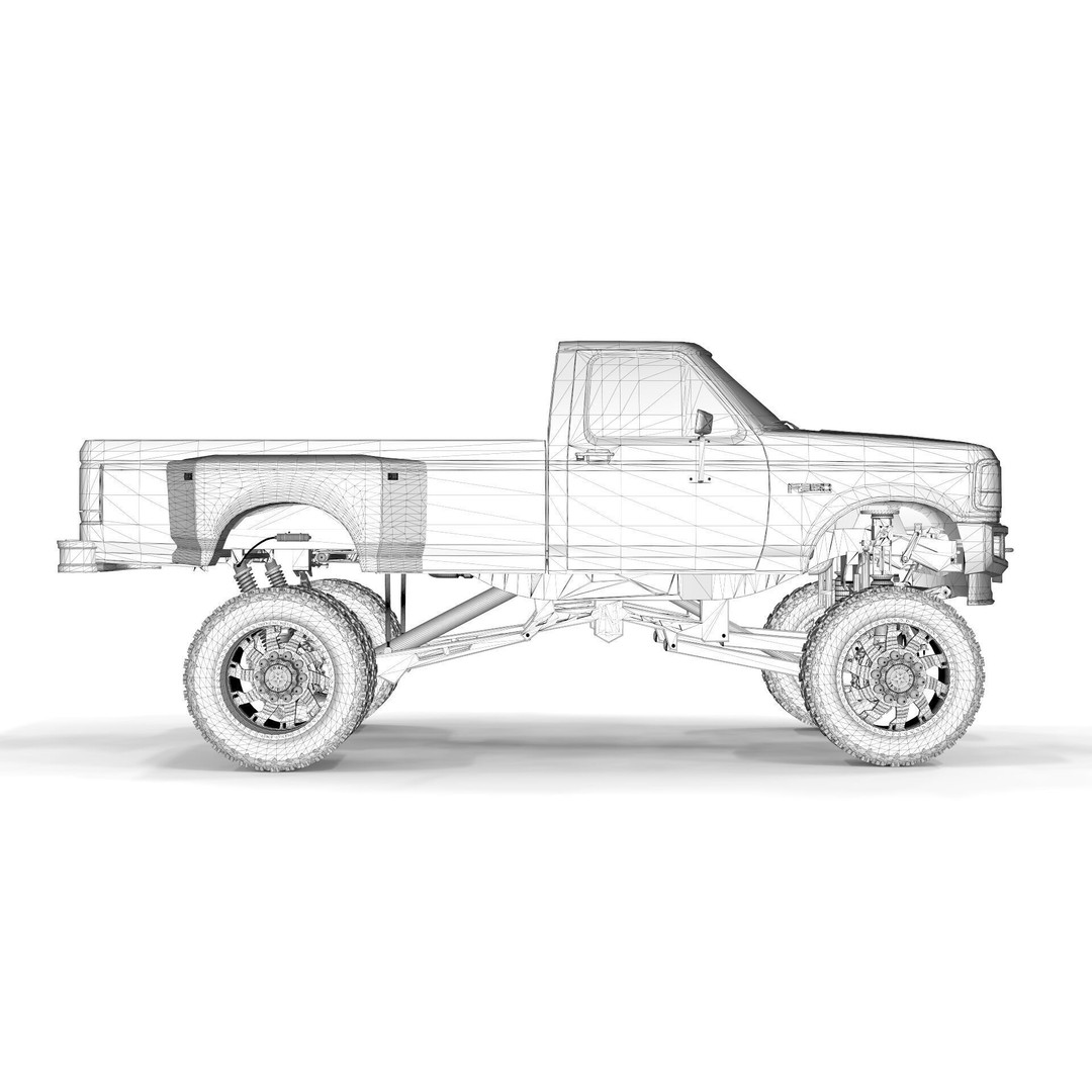 1995 F150 Lifted Truck 3D Model – PBR Textures, FBX, Blender - View 15