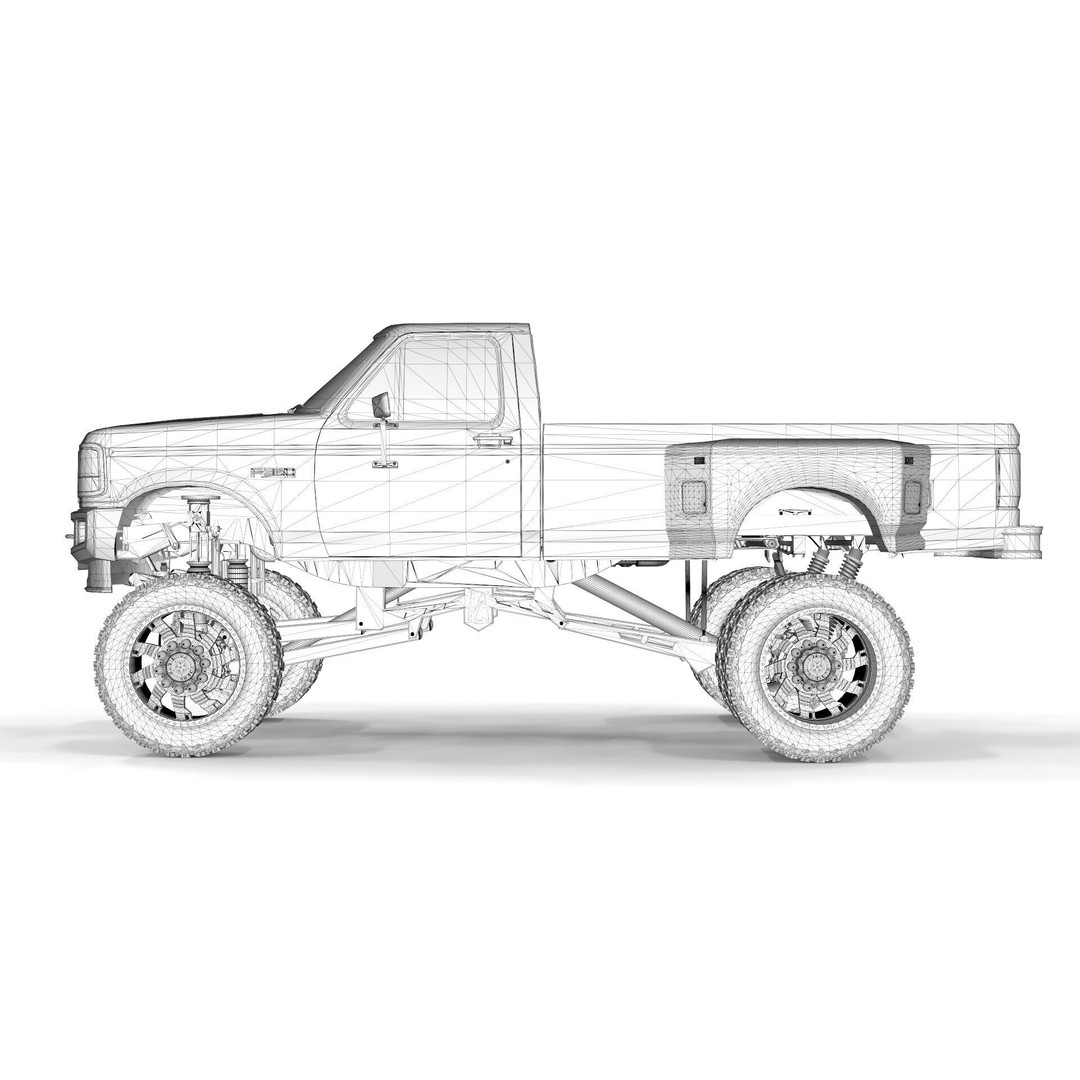 1995 F150 Lifted Truck 3D Model – PBR Textures, FBX, Blender - View 16