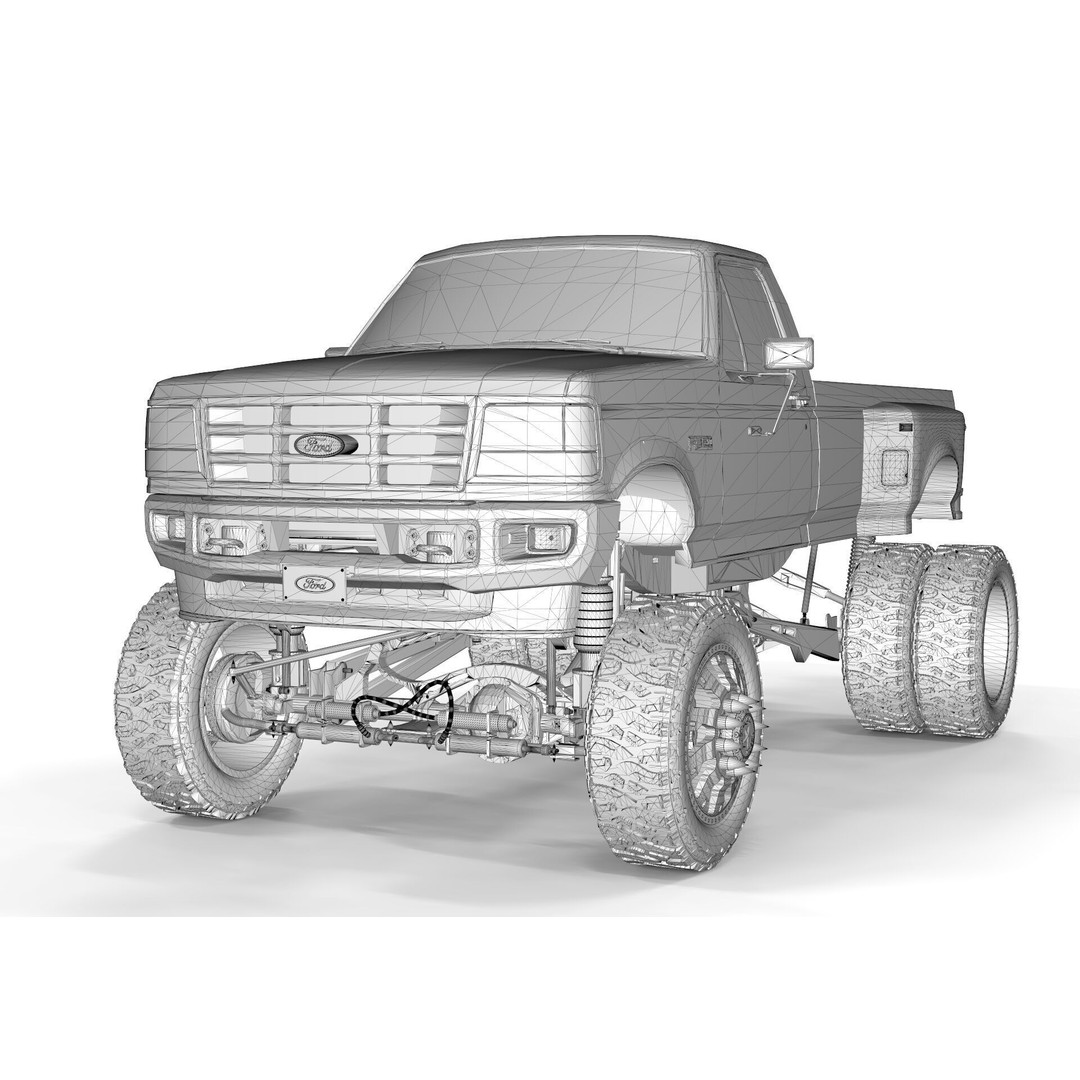1995 F150 Lifted Truck 3D Model – PBR Textures, FBX, Blender - View 17