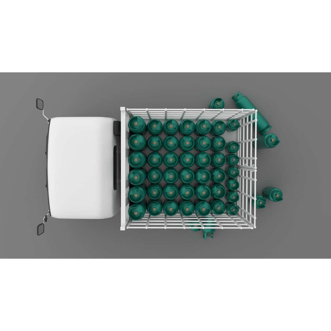 ISUZU NLR130 Gas Tank 3D Model – Detailed Low Poly Asset, FBX, OBJ - View 10
