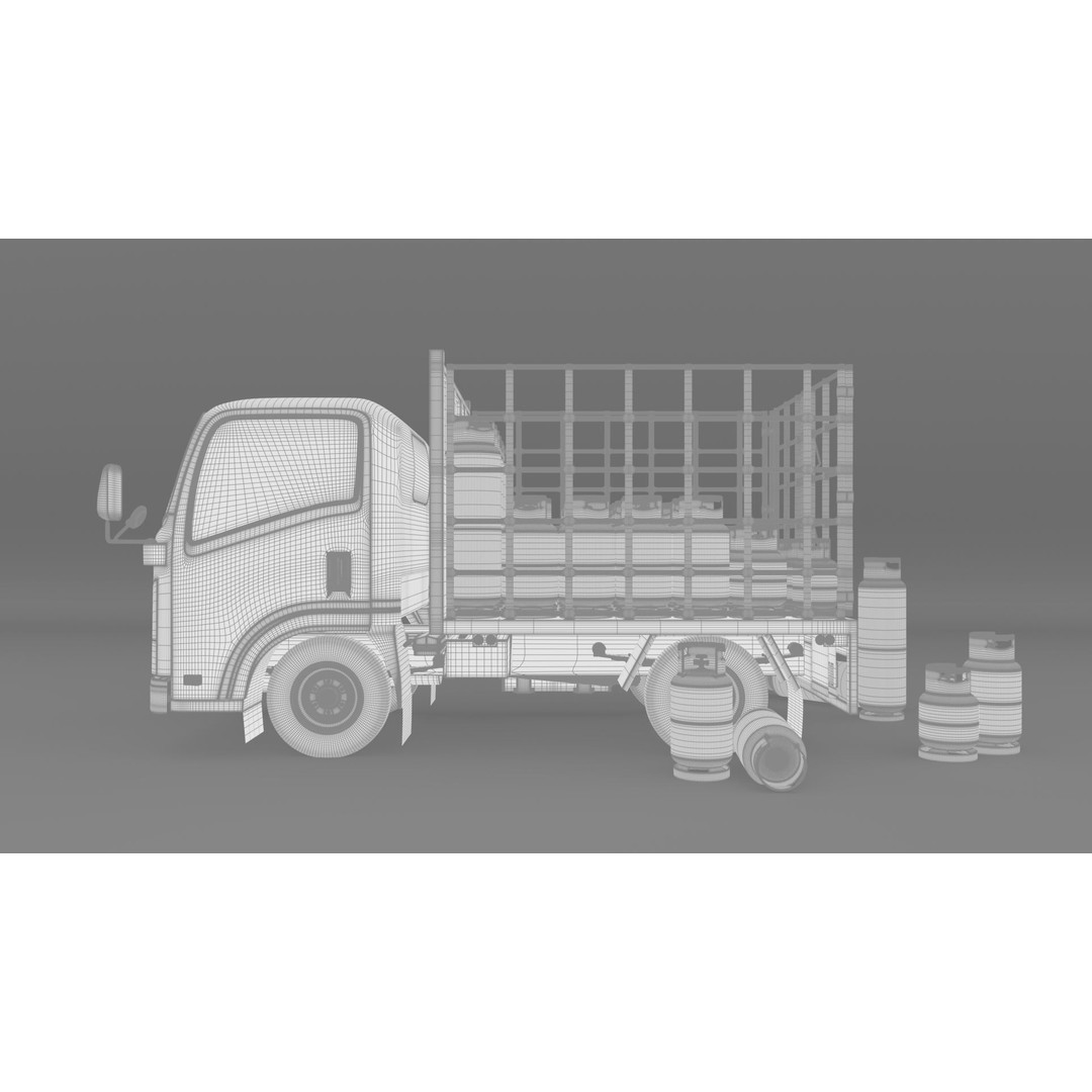 ISUZU NLR130 Gas Tank 3D Model – Detailed Low Poly Asset, FBX, OBJ - View 17