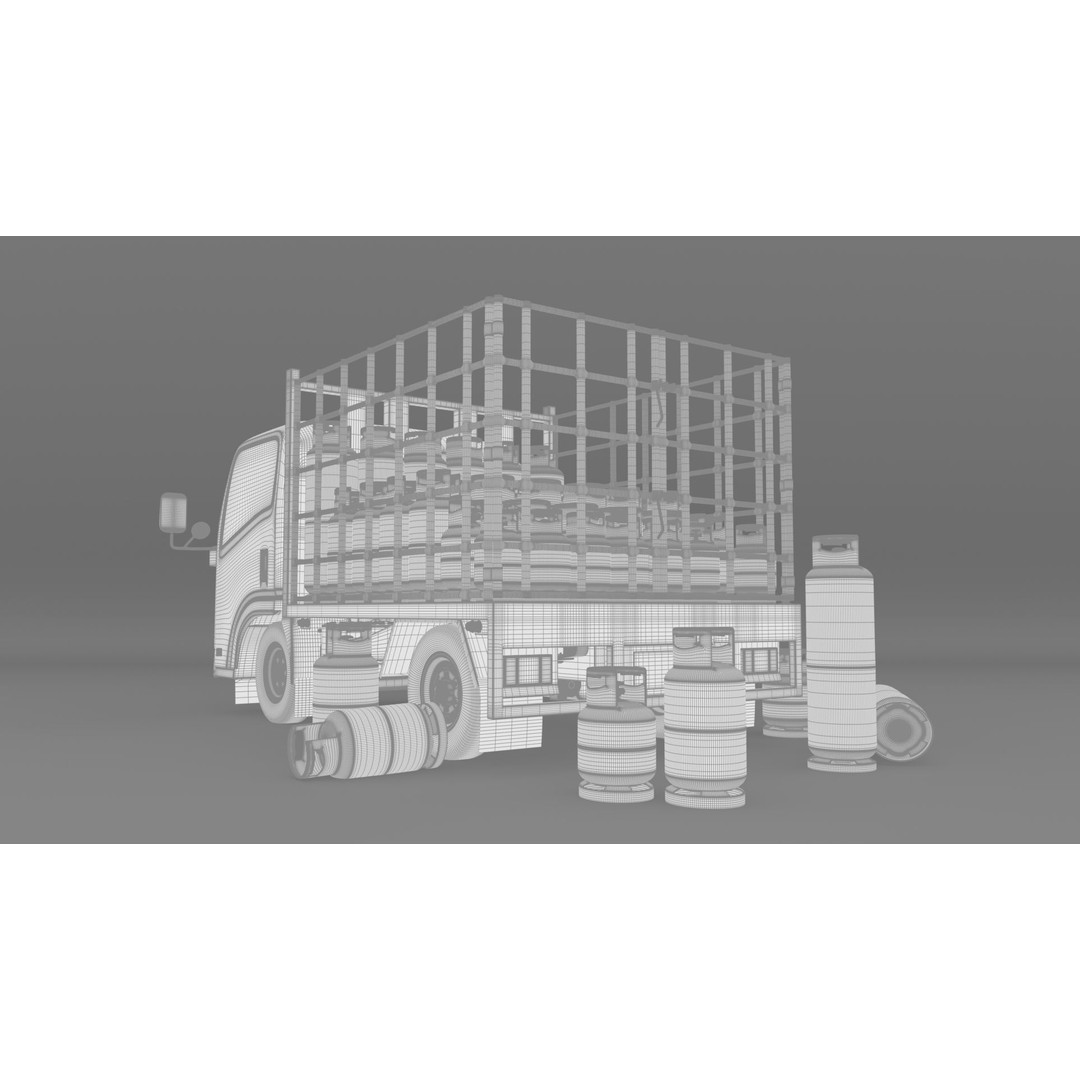ISUZU NLR130 Gas Tank 3D Model – Detailed Low Poly Asset, FBX, OBJ - View 19