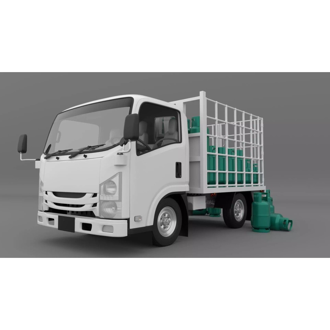 ISUZU NLR130 Gas Tank 3D Model – Detailed Low Poly Asset, FBX, OBJ - View 2