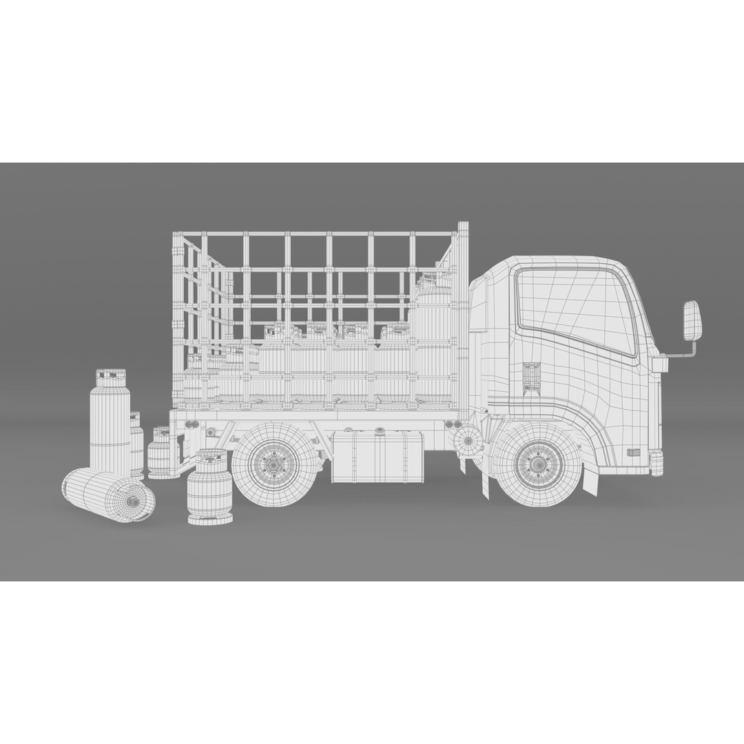 ISUZU NLR130 Gas Tank 3D Model – Detailed Low Poly Asset, FBX, OBJ - View 24