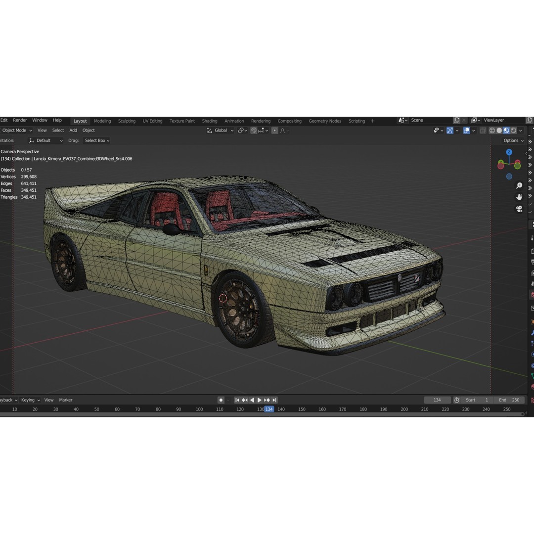 Lancia Stradale Kimera EVO37 3D Model – High Poly Racing Car, FBX, Blender