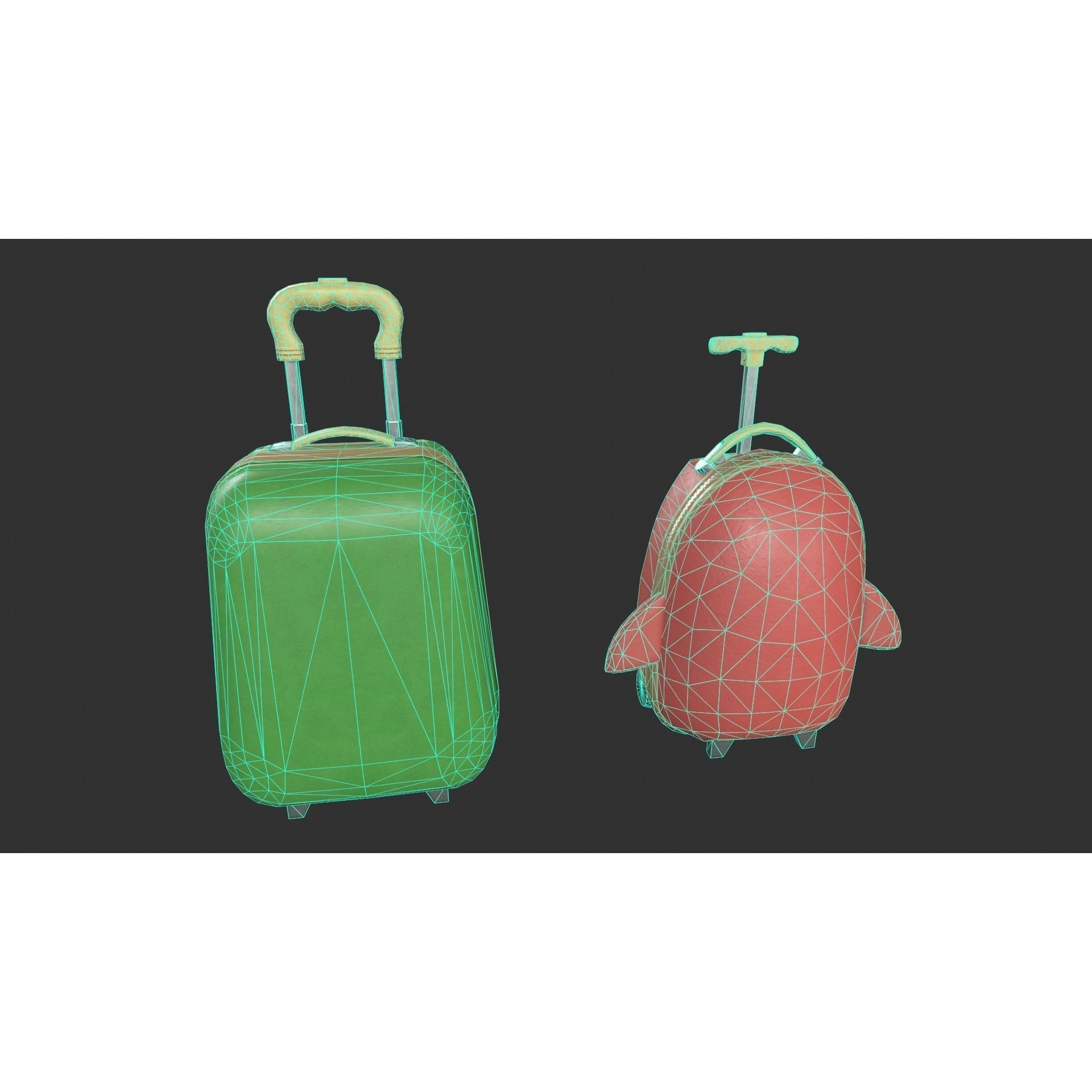 Kiddie Luggage - Low-Poly Game-Ready 3D Model