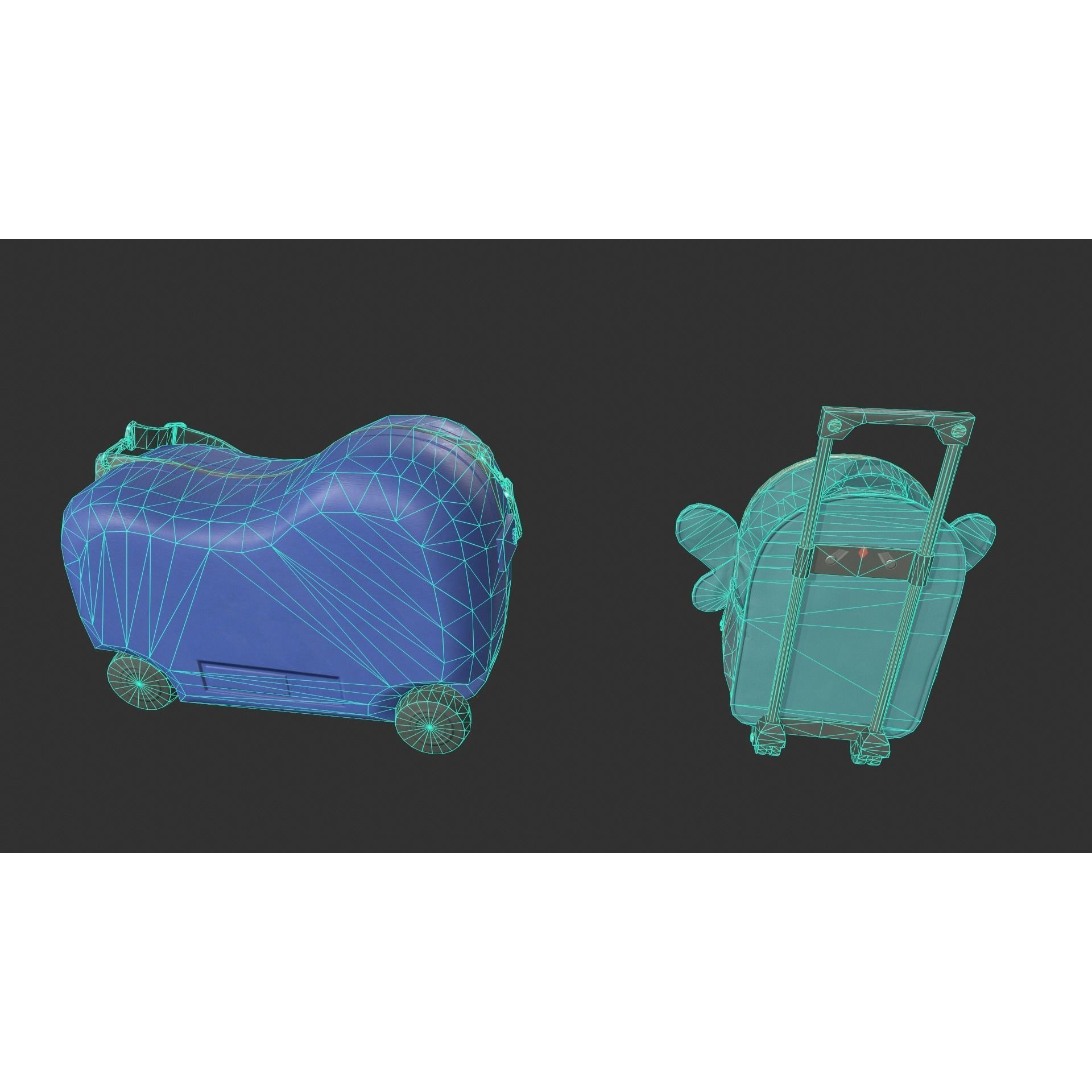 Kiddie Luggage - Low-Poly Game-Ready 3D Model - View 10
