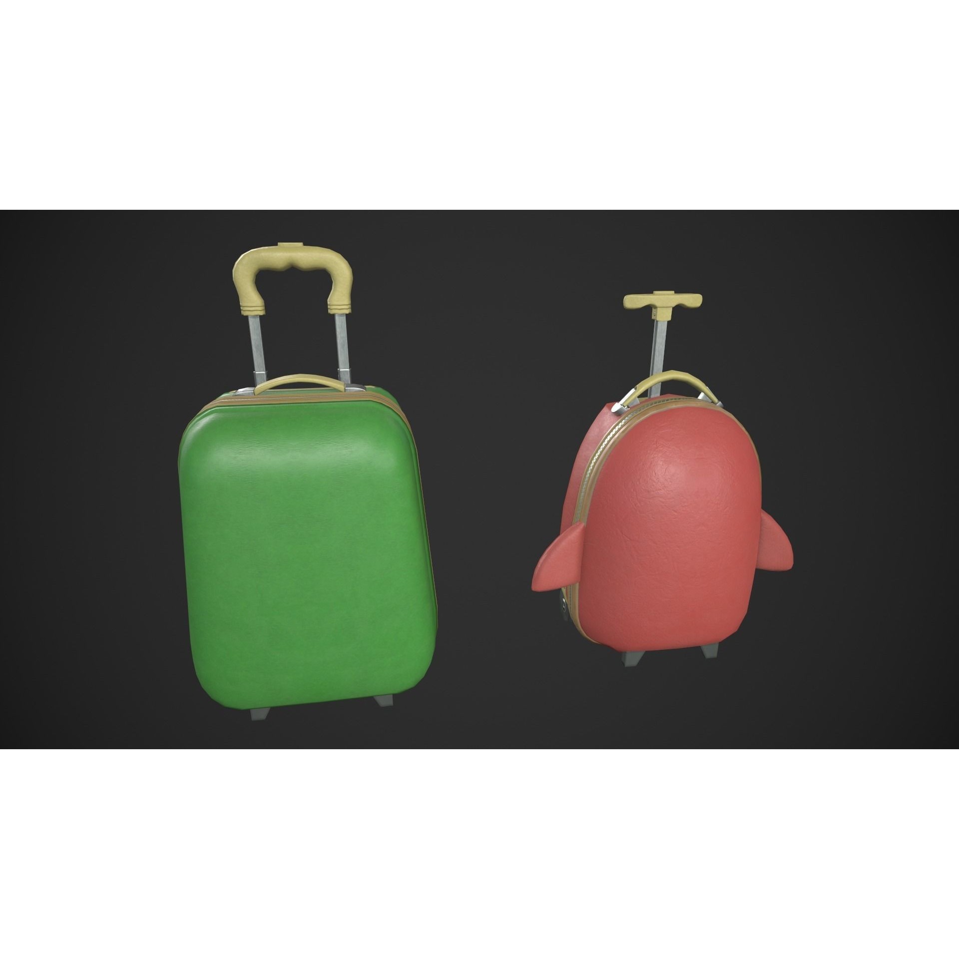 Kiddie Luggage - Low-Poly Game-Ready 3D Model - View 11