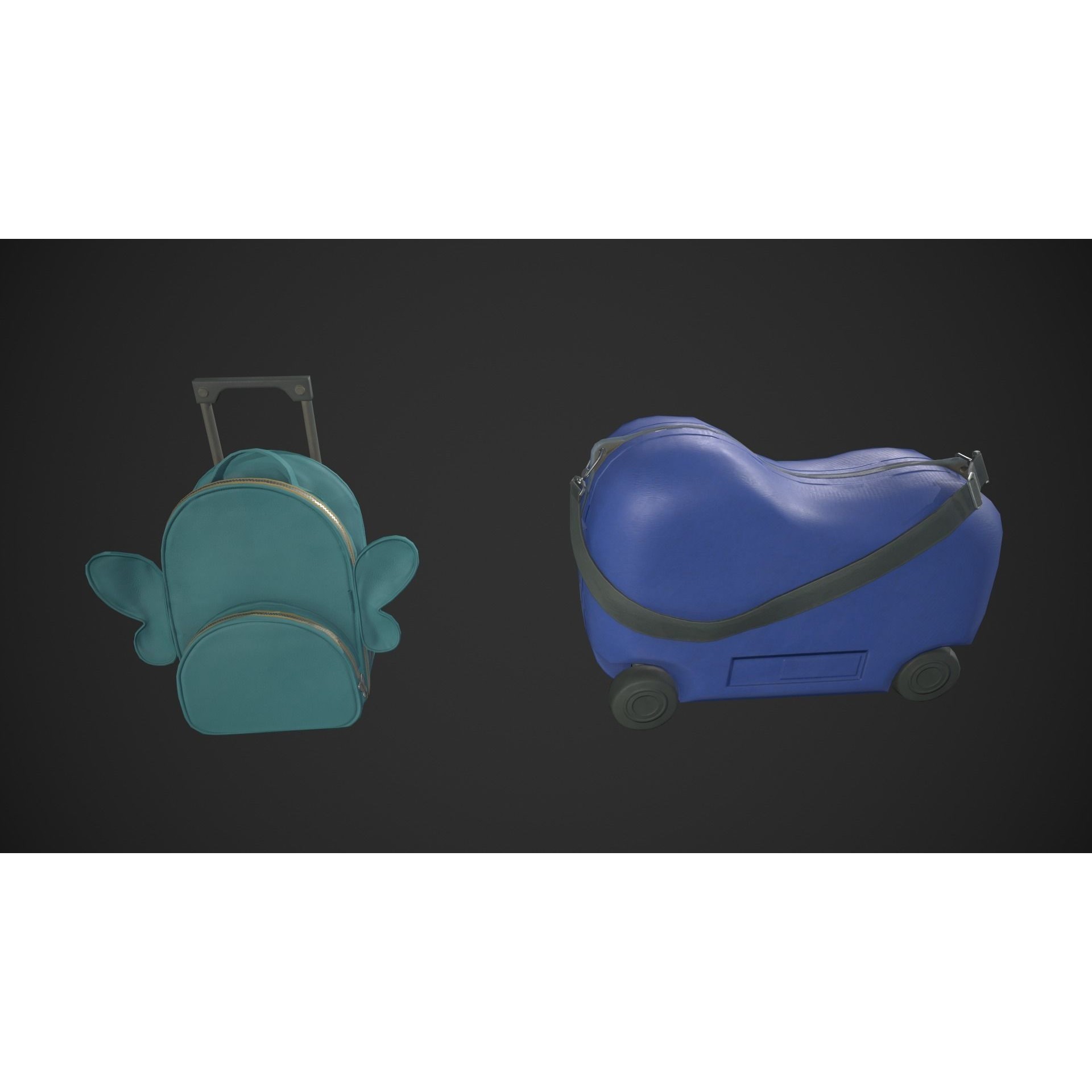 Kiddie Luggage - Low-Poly Game-Ready 3D Model - View 7