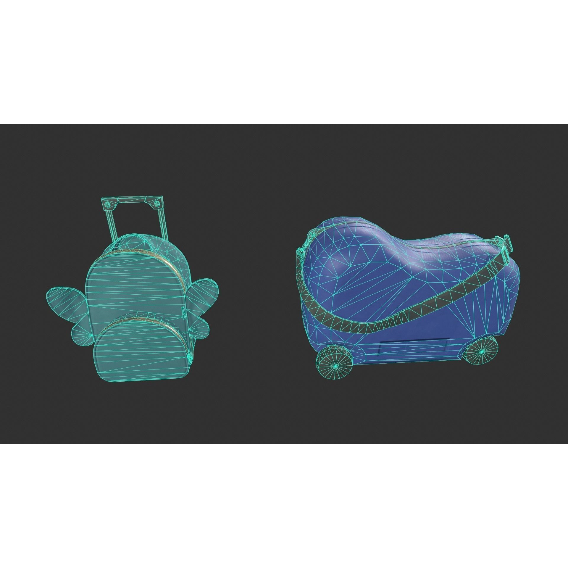 Kiddie Luggage - Low-Poly Game-Ready 3D Model - View 8