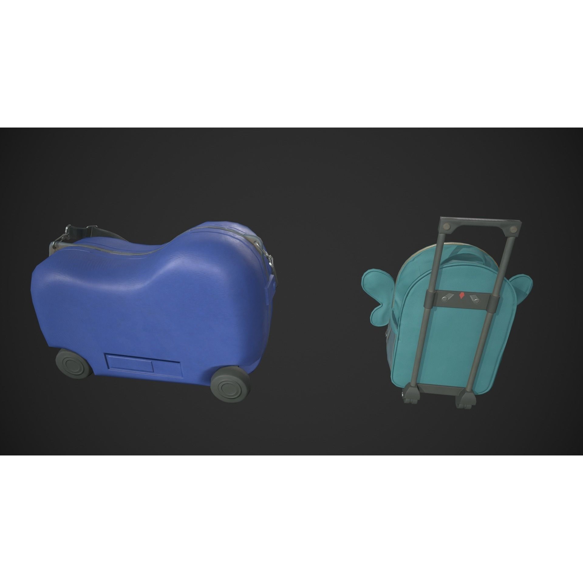 Kiddie Luggage - Low-Poly Game-Ready 3D Model - View 9