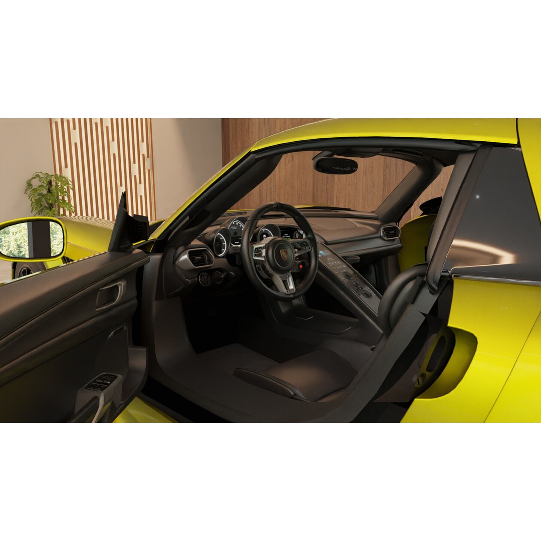 Porsche 918 Spyder 3D Model – Highly Detailed Low-Poly Game Asset, Blender