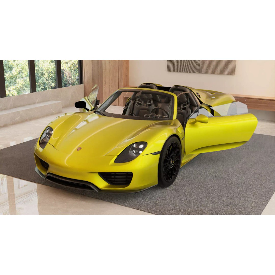 Porsche 918 Spyder 3D Model – Highly Detailed Low-Poly Game Asset, Blender - View 2