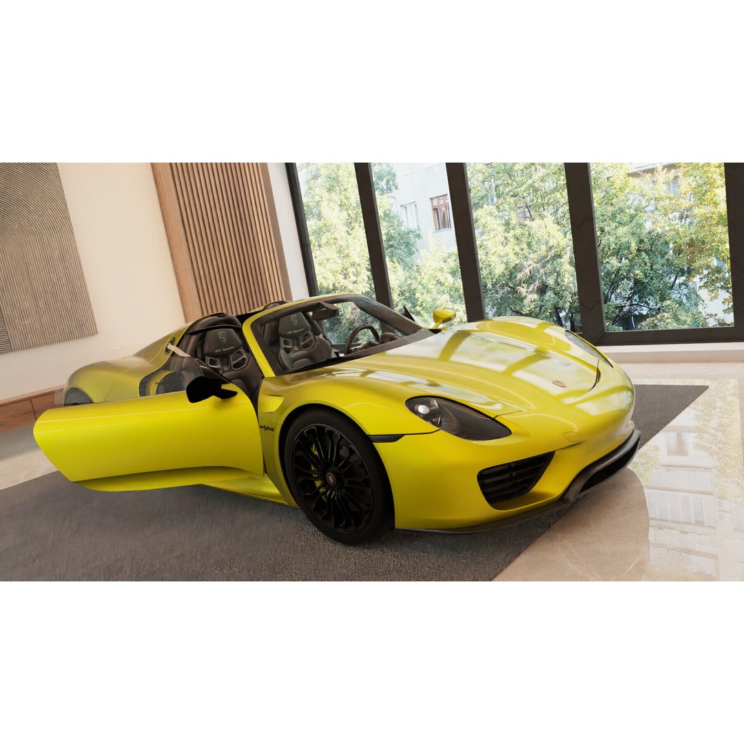 Porsche 918 Spyder 3D Model – Highly Detailed Low-Poly Game Asset, Blender - View 5