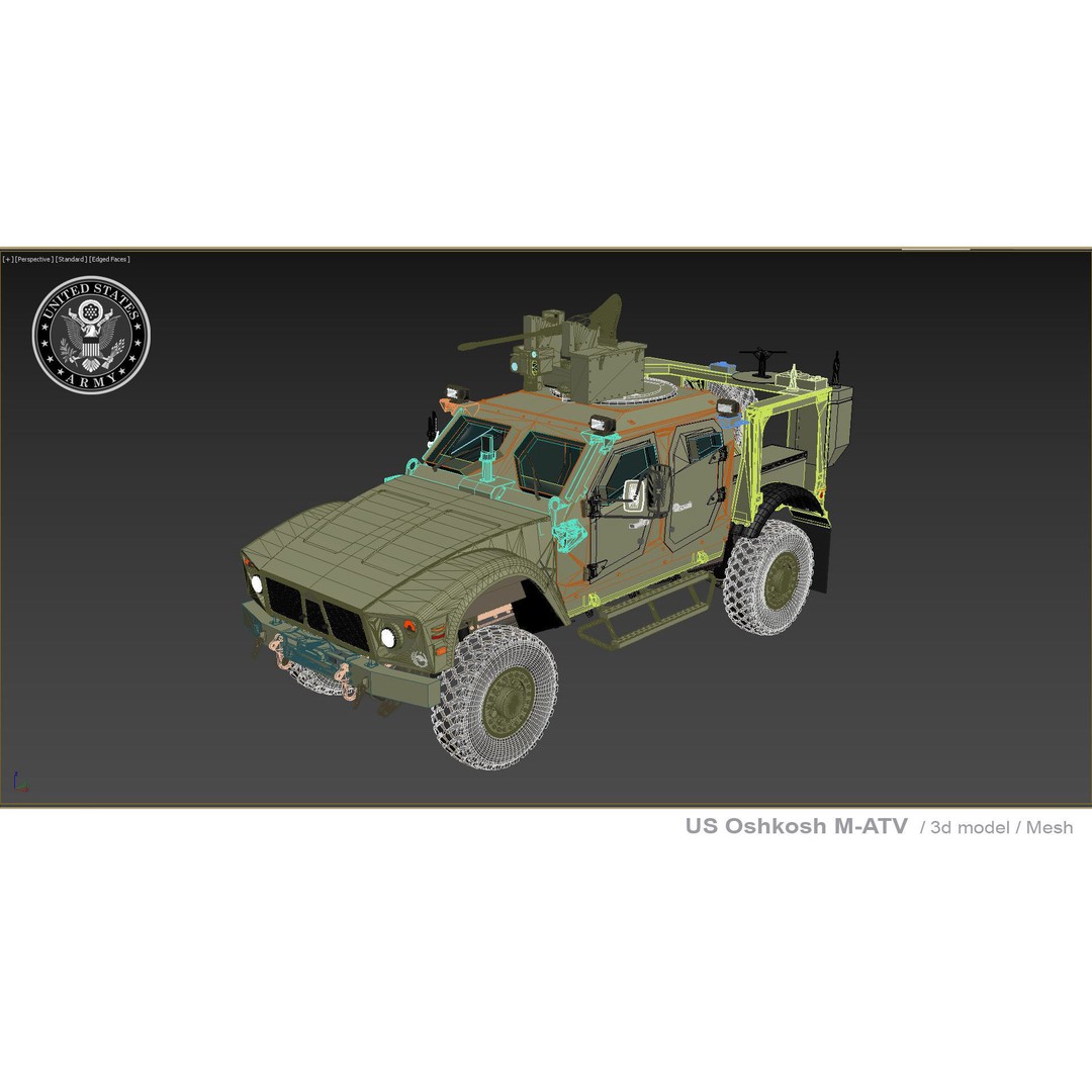 Oshkosh M-ATV 3D Model – Rigged Military Vehicle, FBX, OBJ