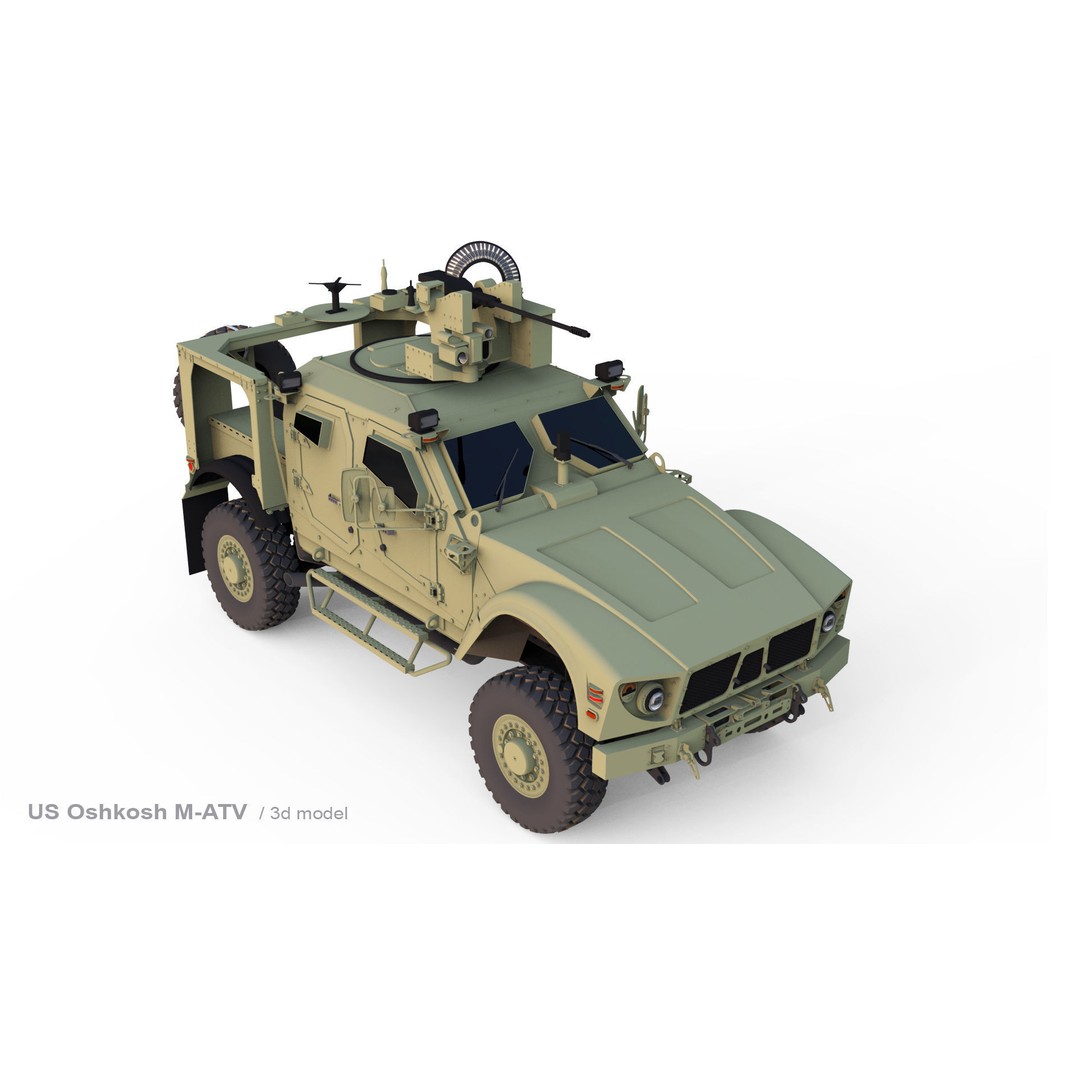 Oshkosh M-ATV 3D Model – Rigged Military Vehicle, FBX, OBJ - View 10