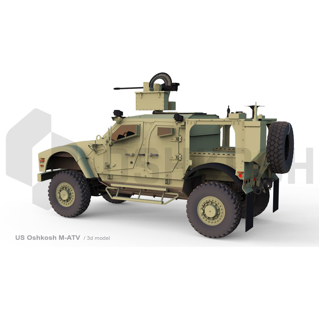 Oshkosh M-ATV 3D Model – Rigged Military Vehicle, FBX, OBJ - View 11