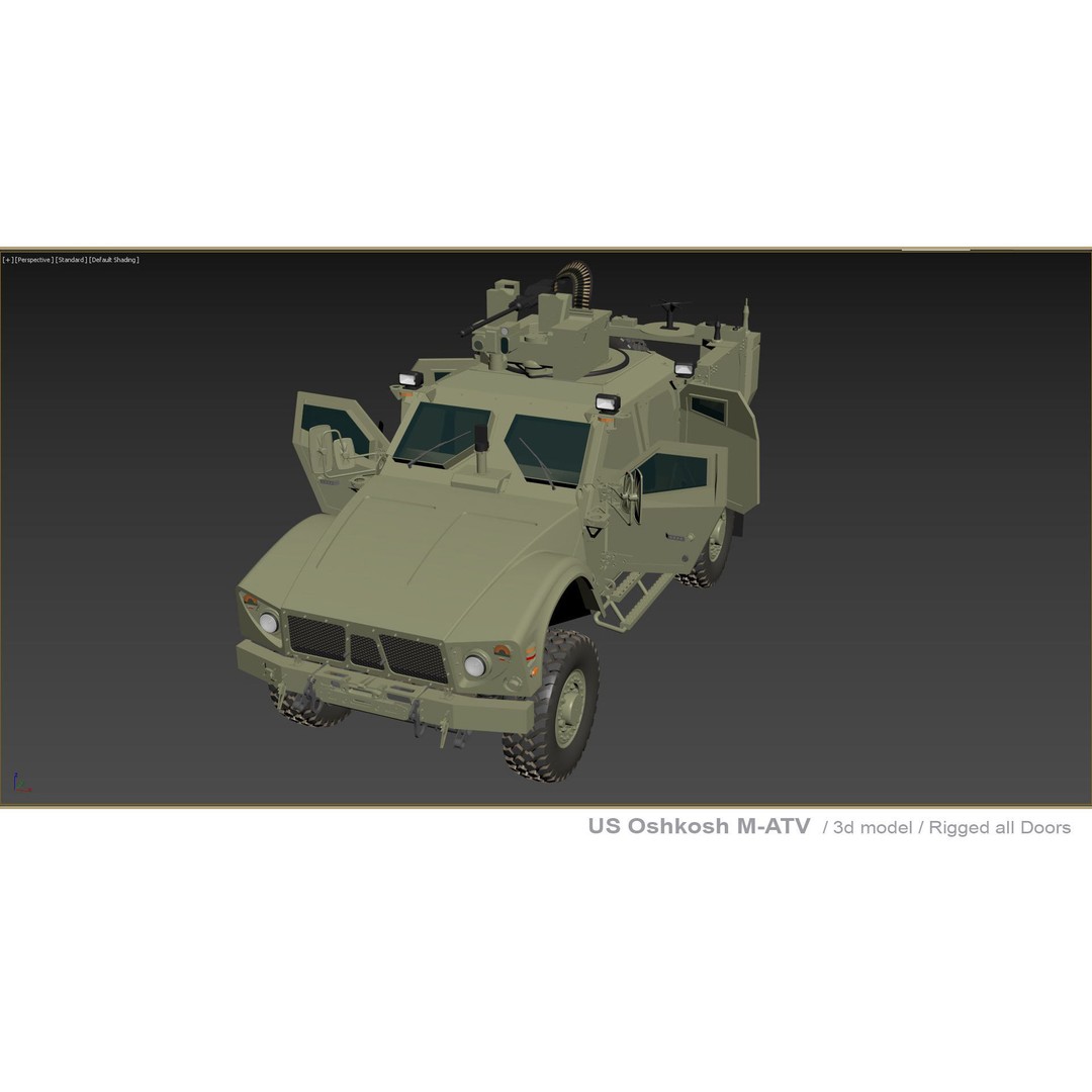 Oshkosh M-ATV 3D Model – Rigged Military Vehicle, FBX, OBJ - View 13