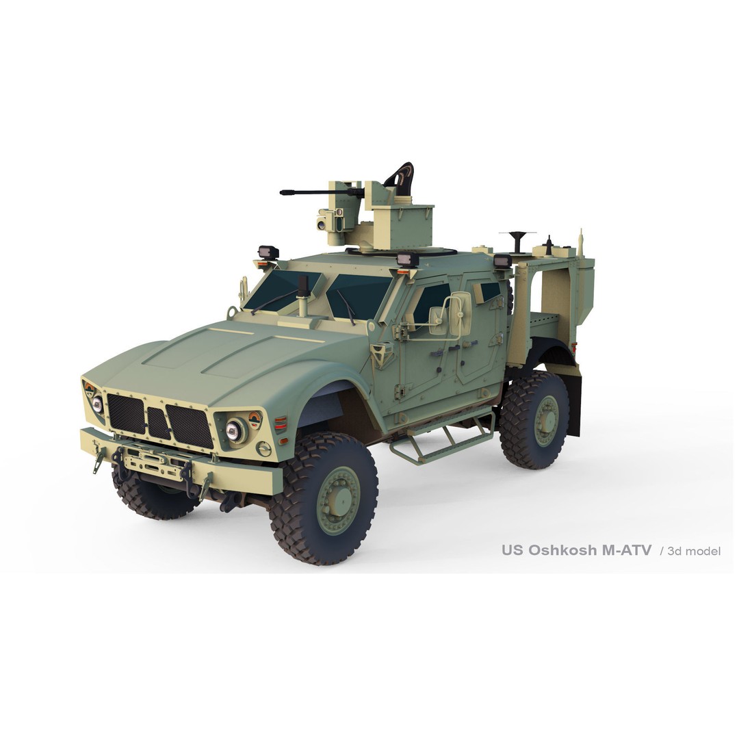 Oshkosh M-ATV 3D Model – Rigged Military Vehicle, FBX, OBJ - View 5
