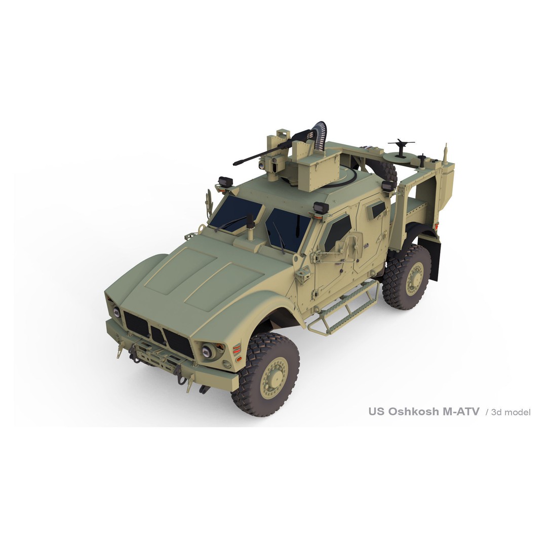 Oshkosh M-ATV 3D Model – Rigged Military Vehicle, FBX, OBJ - View 6