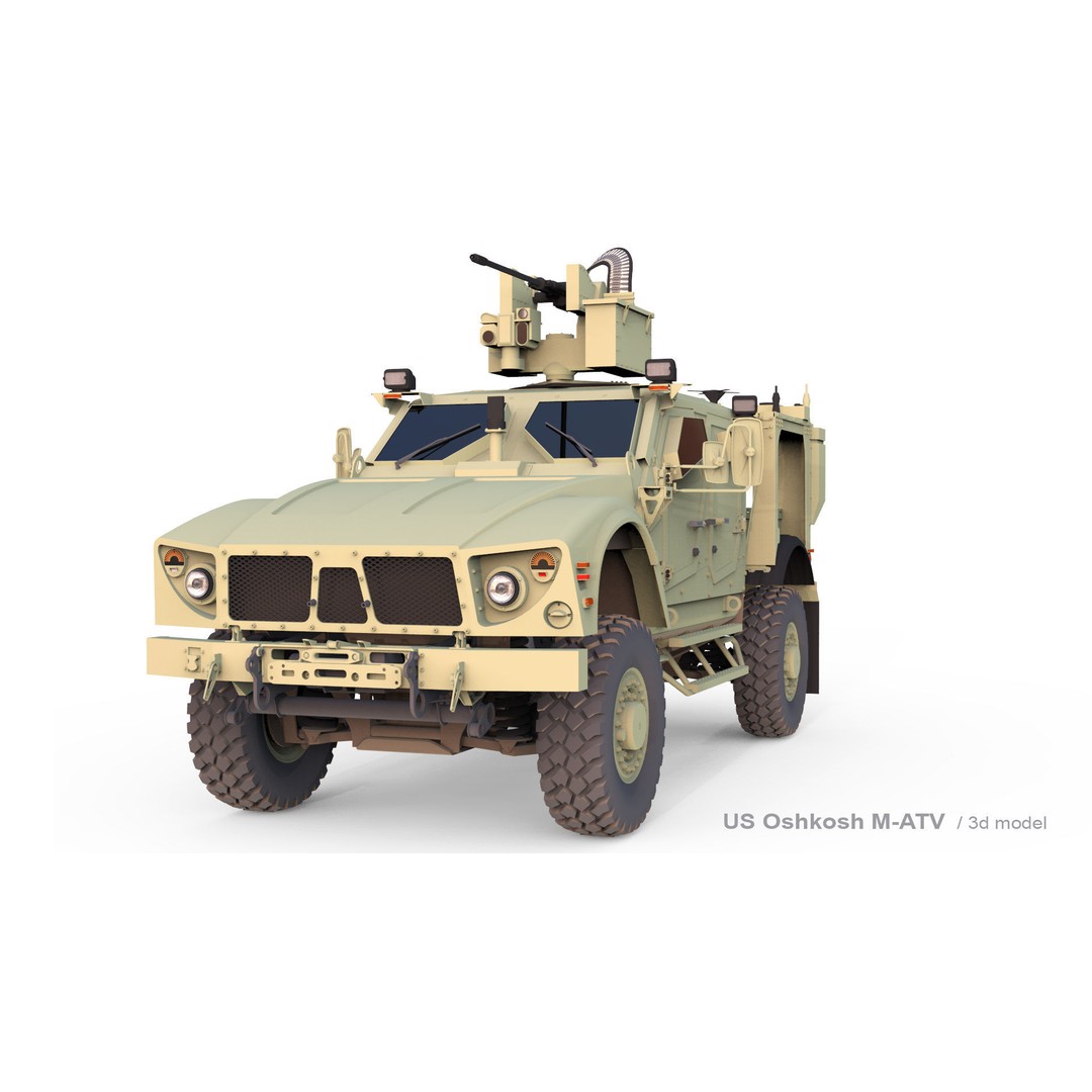 Oshkosh M-ATV 3D Model – Rigged Military Vehicle, FBX, OBJ - View 7
