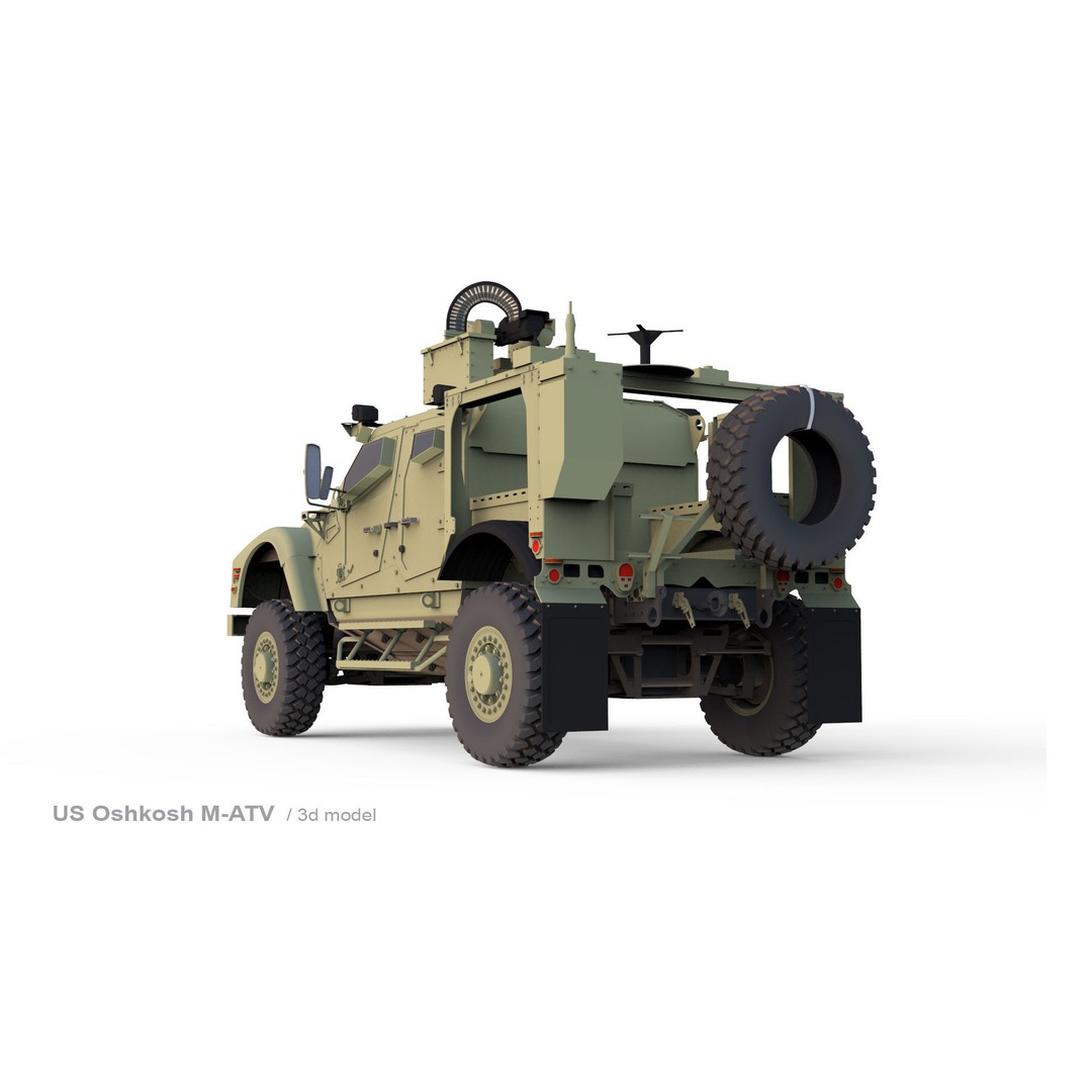 Oshkosh M-ATV 3D Model – Rigged Military Vehicle, FBX, OBJ - View 8